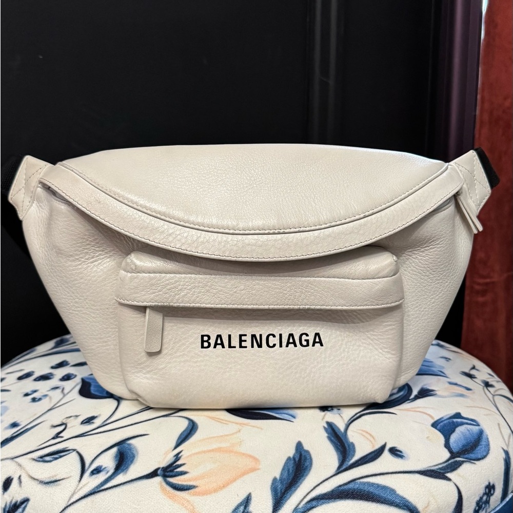 Balenciaga Cream Leather Crossbody Bag